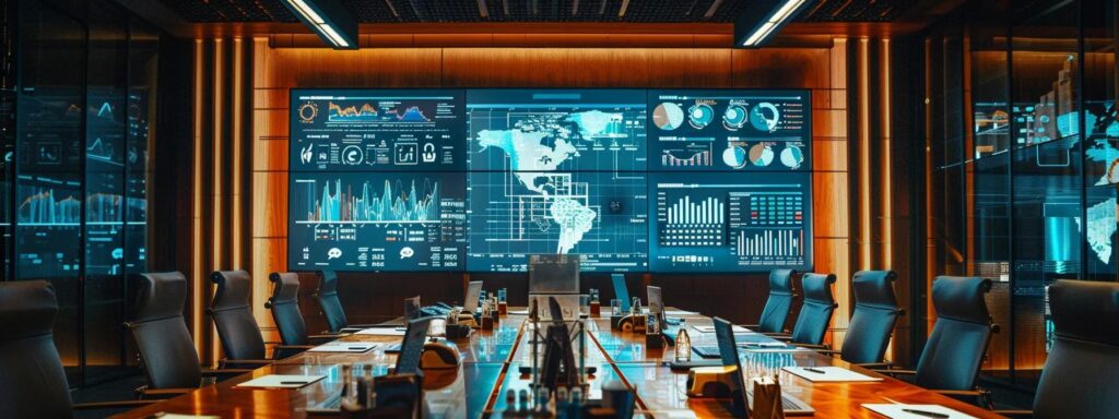 a sharply focused boardroom table cluttered with analytical charts and digital devices, illuminated by overhead lighting, captures the tense atmosphere of a discussion on the hidden fees of google analytics premium features and integrations.